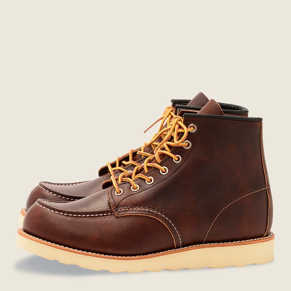 Heritage Støvler Herre - Red Wing Classic Moc - 6-Inch Oil-Slick Læder - Brune - BYKDQJ-315